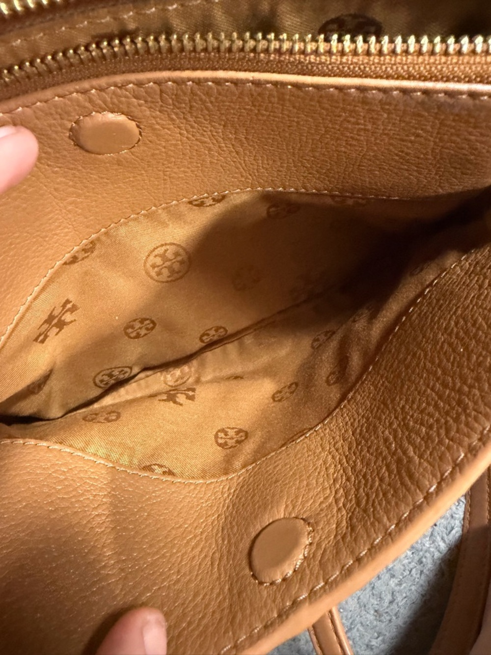 Tory Burch Ivy Crossbody Bag Brown Pebbled Leather - Picture 9 of 12